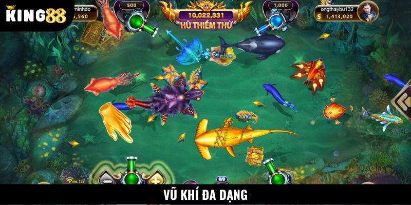 Đa dạng các vũ khí hỗ trợ khi săn ngư
