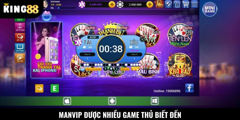 Manvip được nhiều game thủ biết đến